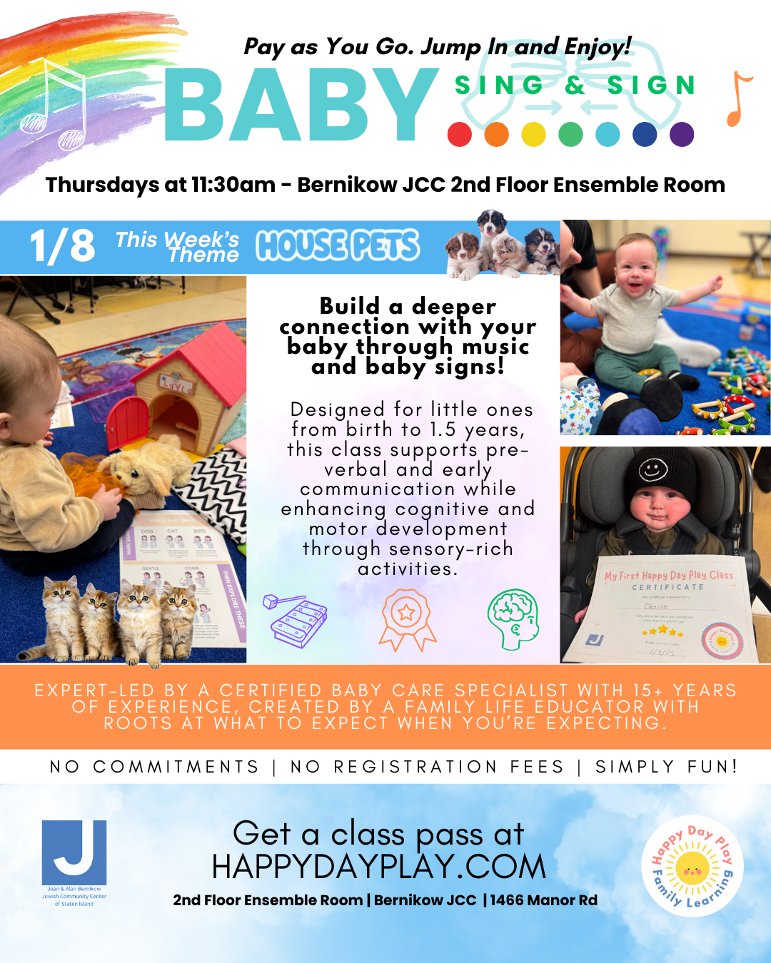 Baby Sing &amp; Sign Class: HOUSE PETS, Ages Birth to 1.5 Years