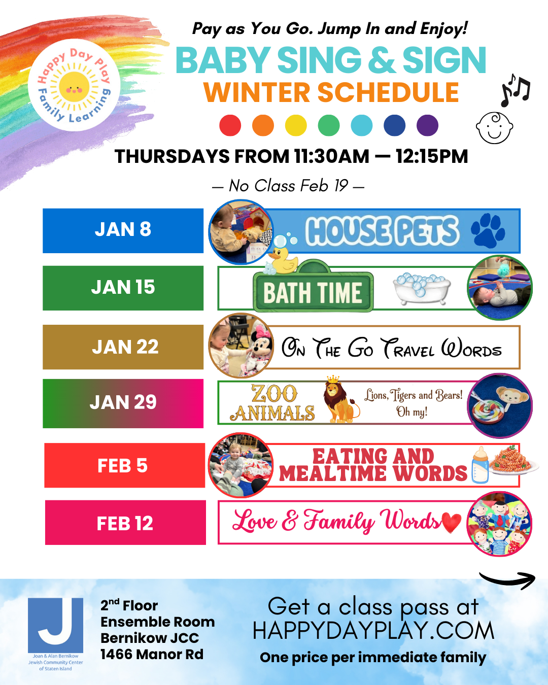 Baby Sing &amp; Sign Class: LOVE AND FAMILY WORDS, Ages Birth to 1.5 Years