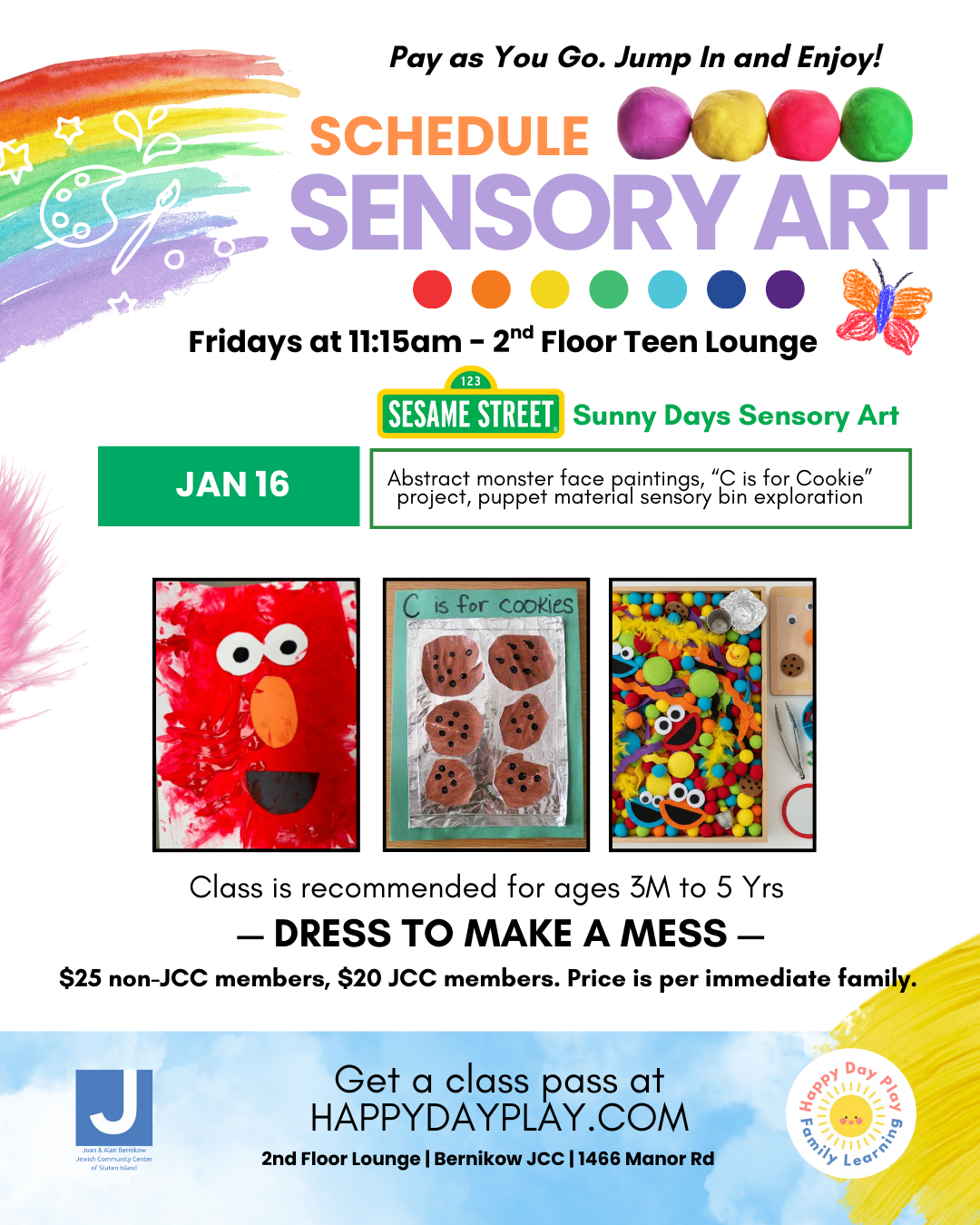 Sensory Art Class: SESAME STREET SUNNY DAYS SENSORY ART Ages 3 Months to 5 Years