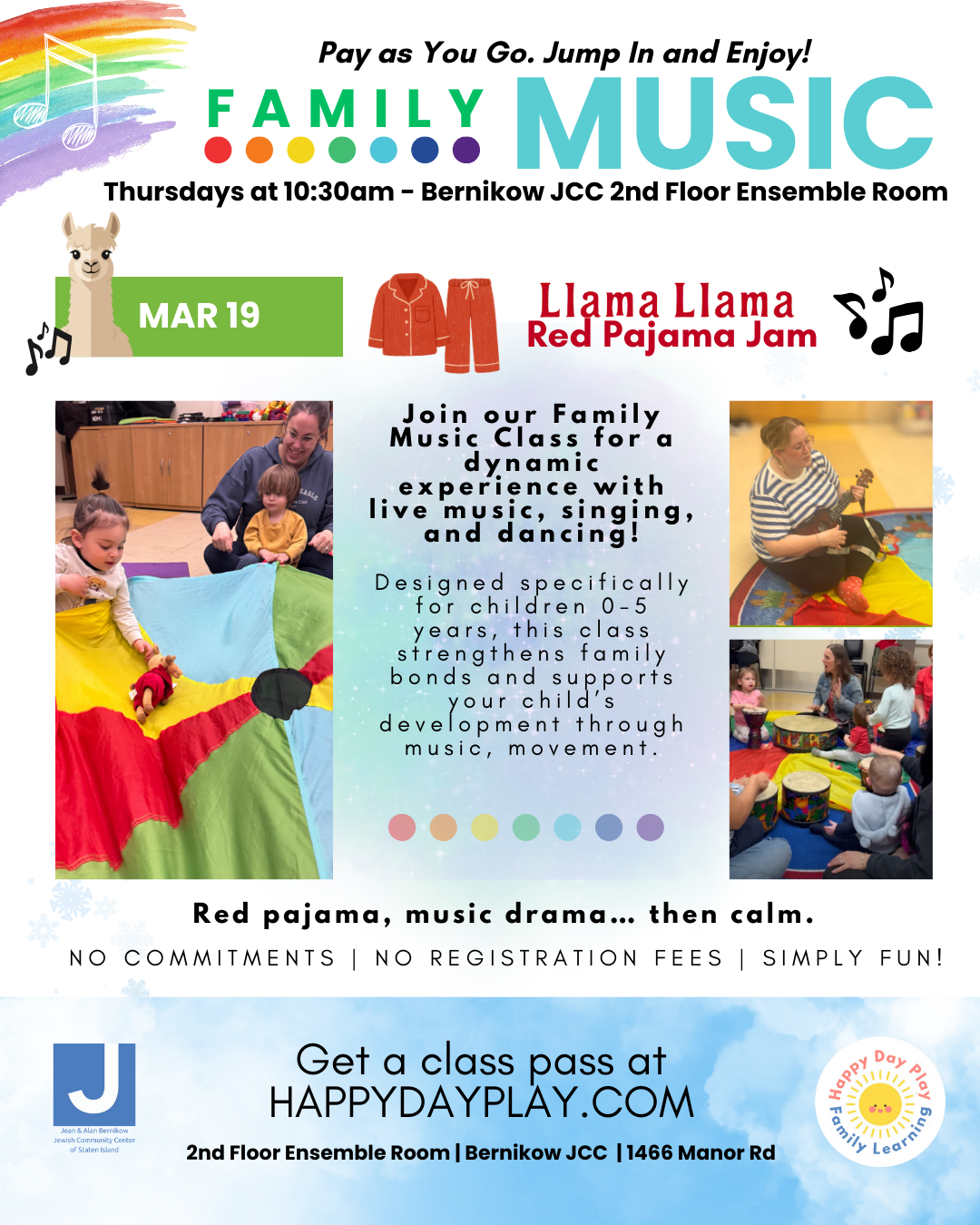 Family Music Class: LLAMA LLAMA RED PAJAMA JAM, Ages 0 to 5 Years