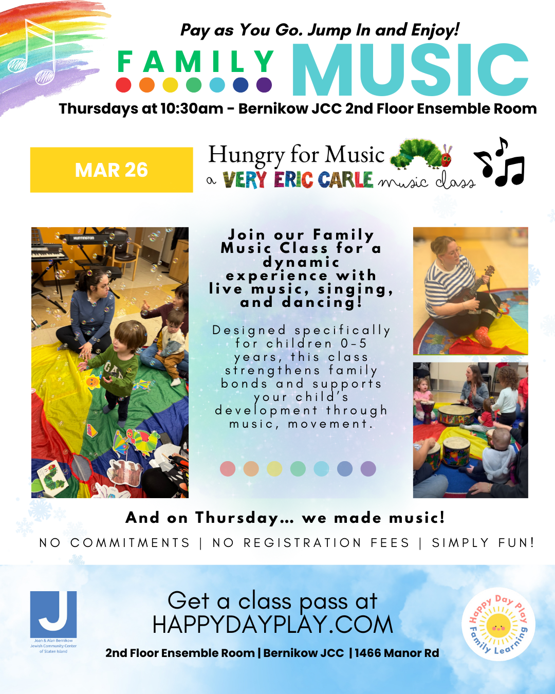 Family Music Class: HUNGRY FOR MUSIC - A VERY ERIC CARLE MUSIC CLASS, Ages 0 to 5 Years