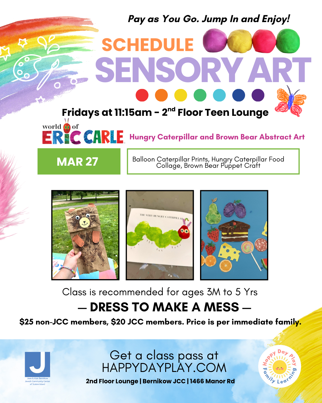 Sensory Art Class: WORLD OF ERIC CARLE HUNGRY CATERPILLAR AND BROWN BEAR ART Ages 3 Months to 5 Years