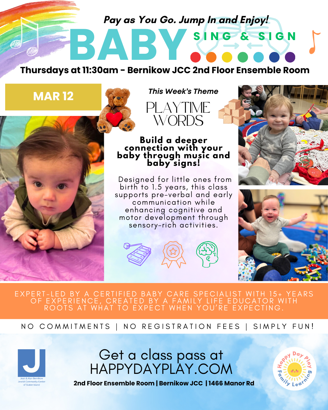 Baby Sing &amp; Sign Class: PLAYTIME, Ages Birth to 1.5 Years