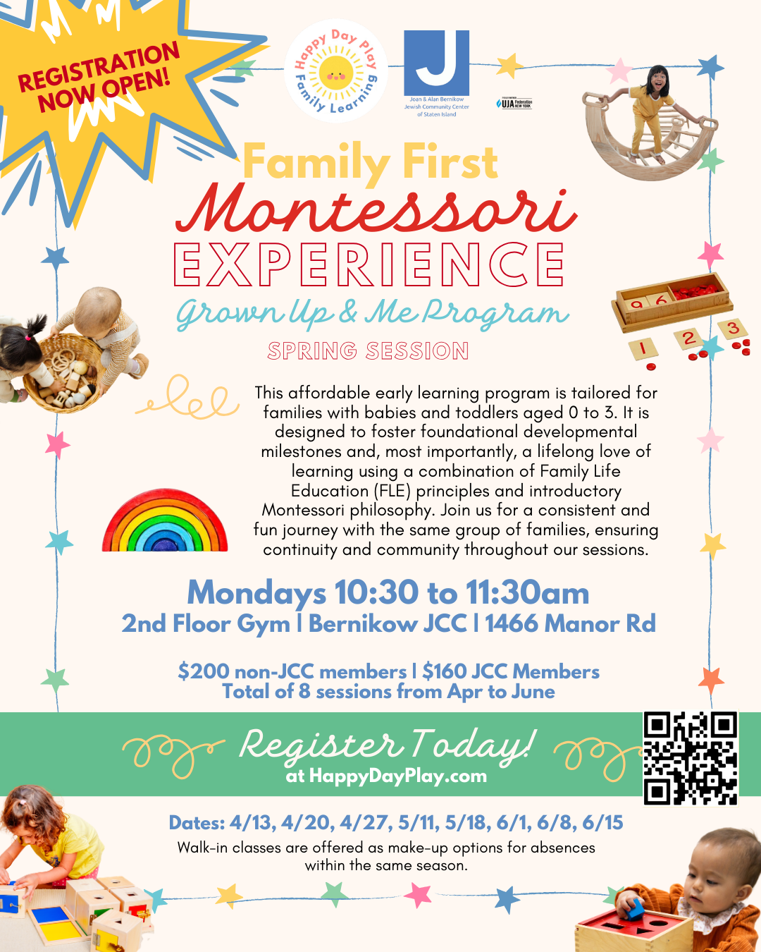 MONTESSORI Grown Up &amp; Me: Committed Program Spring Session, No Walk-Ins (Session 1)