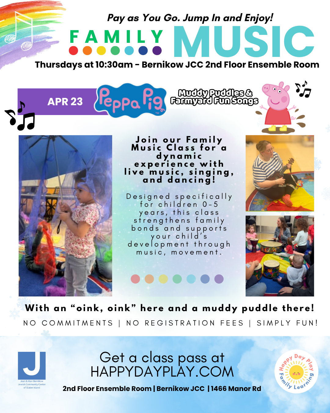 Family Music Class: PEPPA PIG Muddy Puddles &amp; Farmyard Fun Songs, Ages 0 to 5
