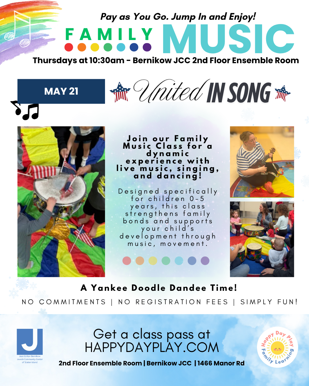 Family Music Class: UNITED IN SONG Patriotic Music, Ages 0 to 5
