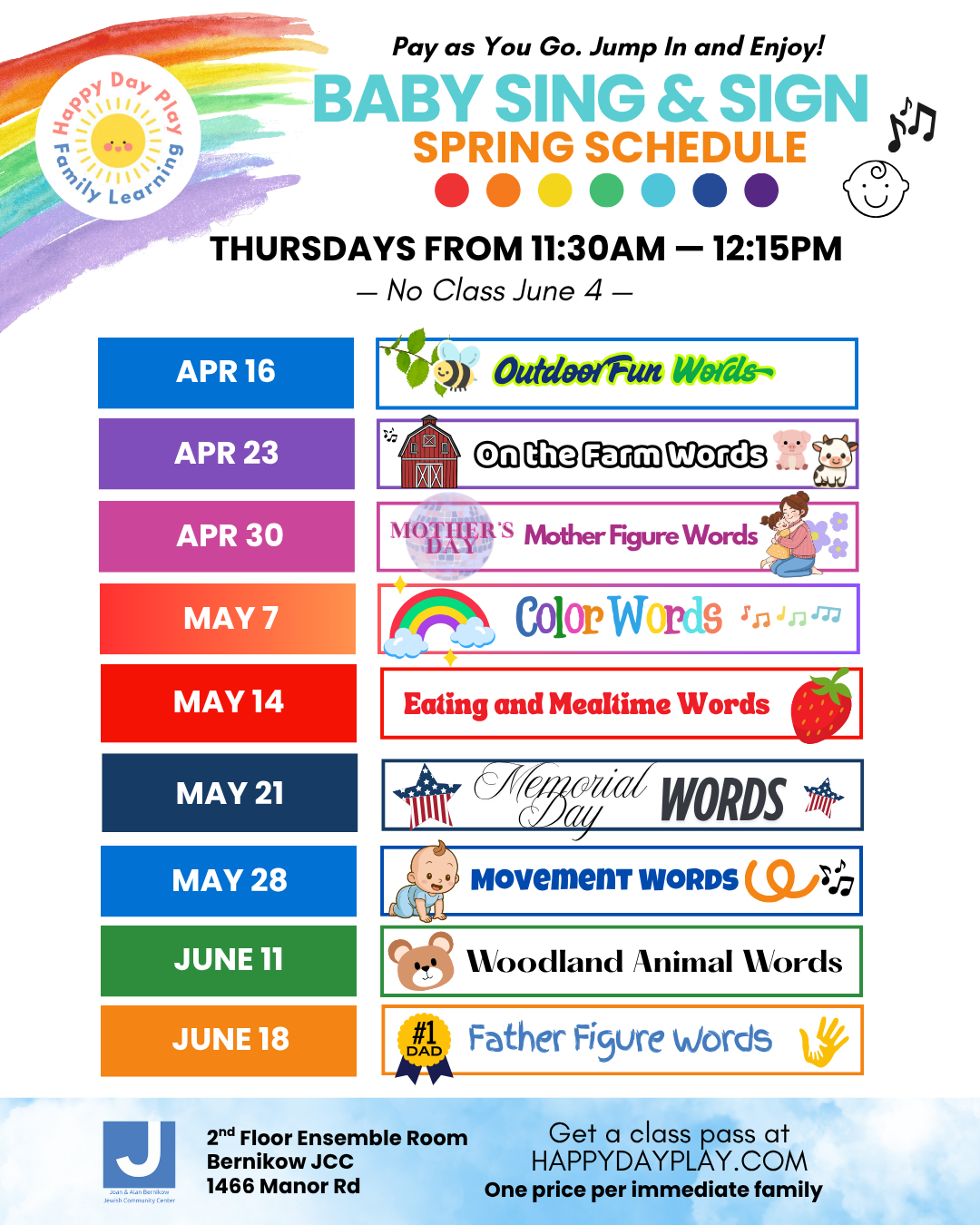 Baby Sing &amp; Sign Class: MOTHER’S DAY MOTHER FIGURE WORDS, Ages Birth to 1.5 Years