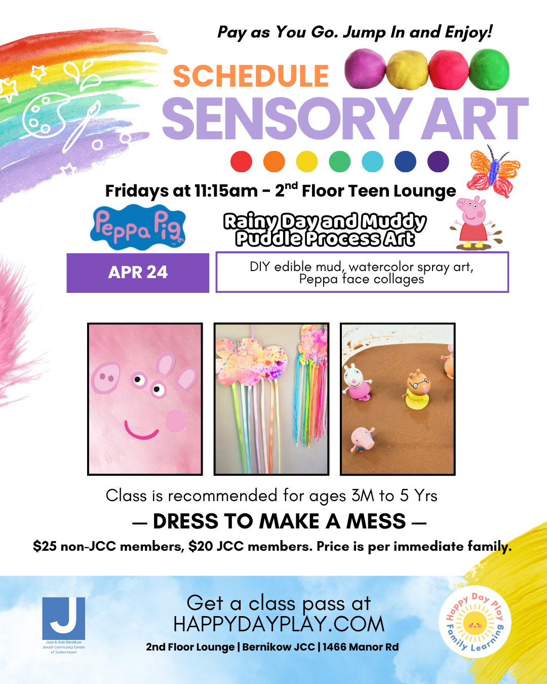Sensory Art Class: PEPPA PIG Rainy Day and Muddy Puddles Process Art, Ages 3 Months to 5 Years