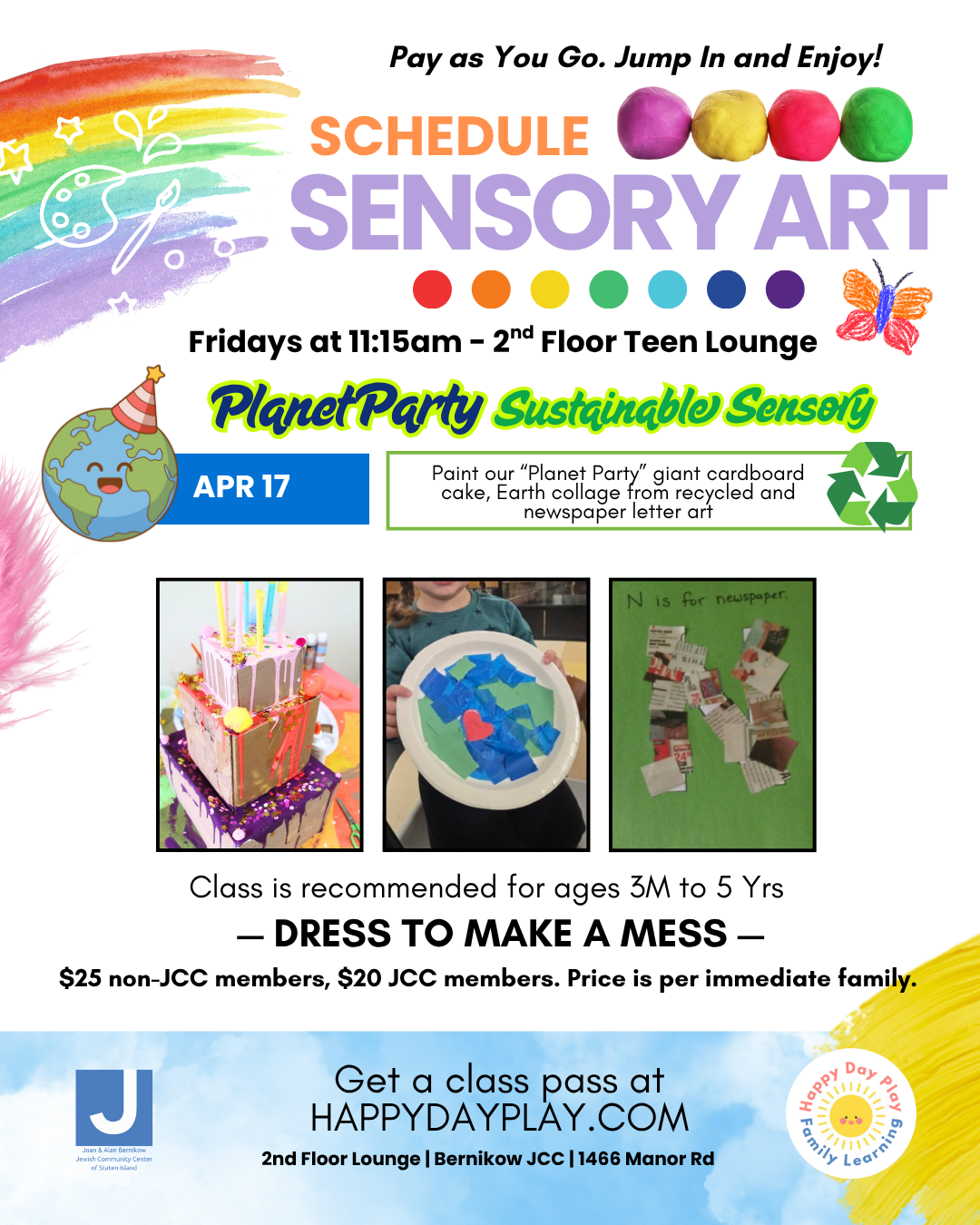 Sensory Art Class: PLANET PARTY Sustainable Sensory Art Ages 3 Months to 5 Years