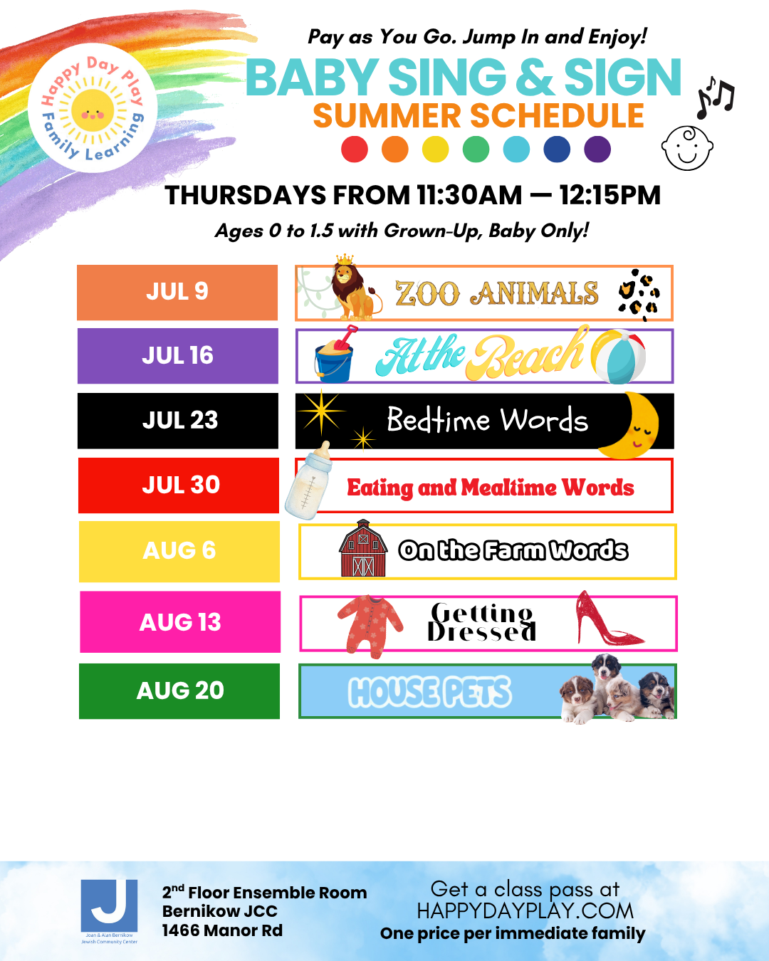 Baby Sing &amp; Sign Class: Zoo Animal Words, Ages Birth to 1.5 Years