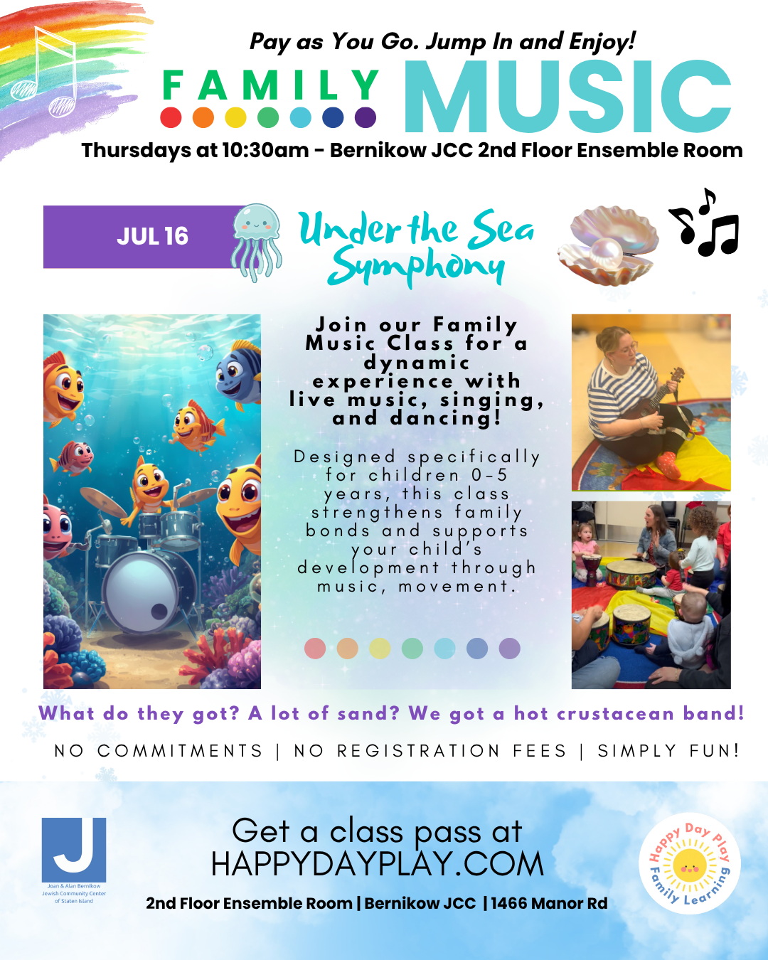 Family Music Class: UNDER THE SEA SYMPHONY, Ages 0 to 5