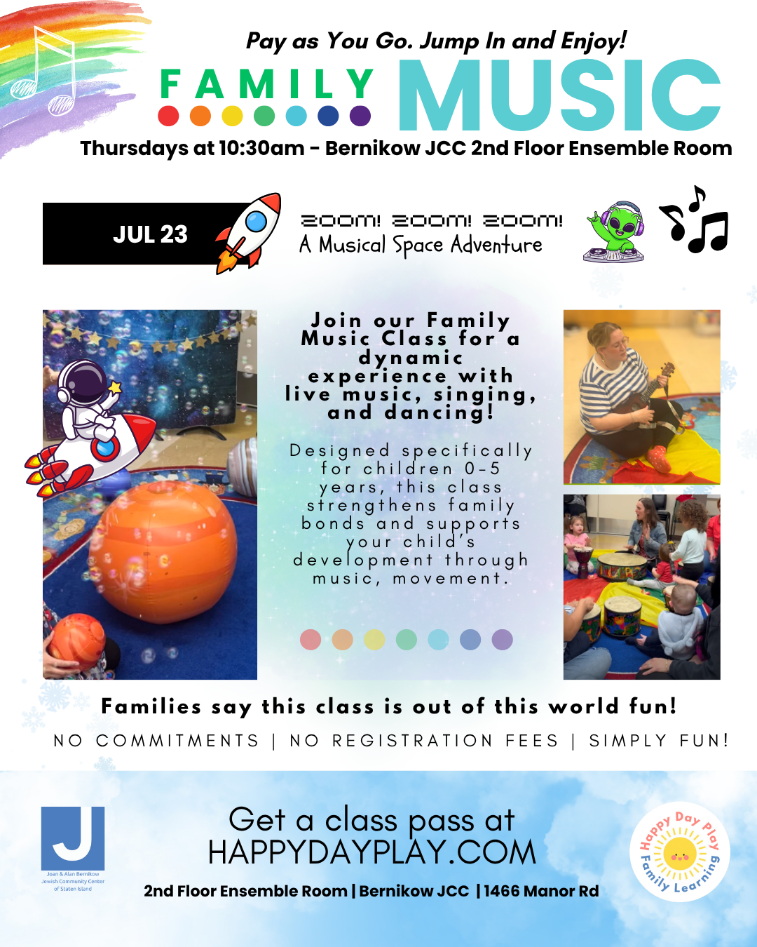 Family Music Class: ZOOM ZOOM ZOOM: A Musical Space Adventure, Ages 0 to 5