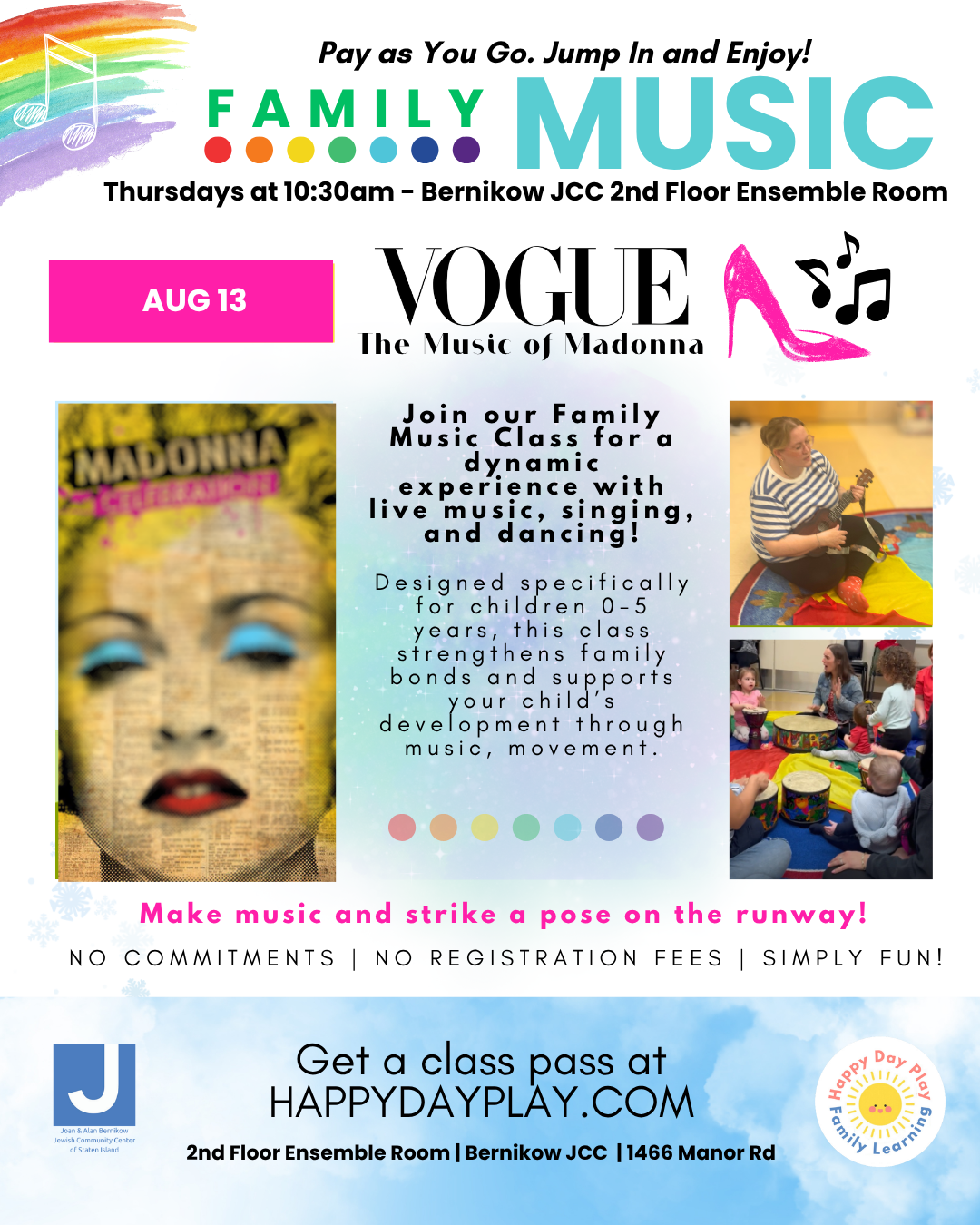 Family Music Class: VOGUE: The Music of Madonna, Ages 0 to 5