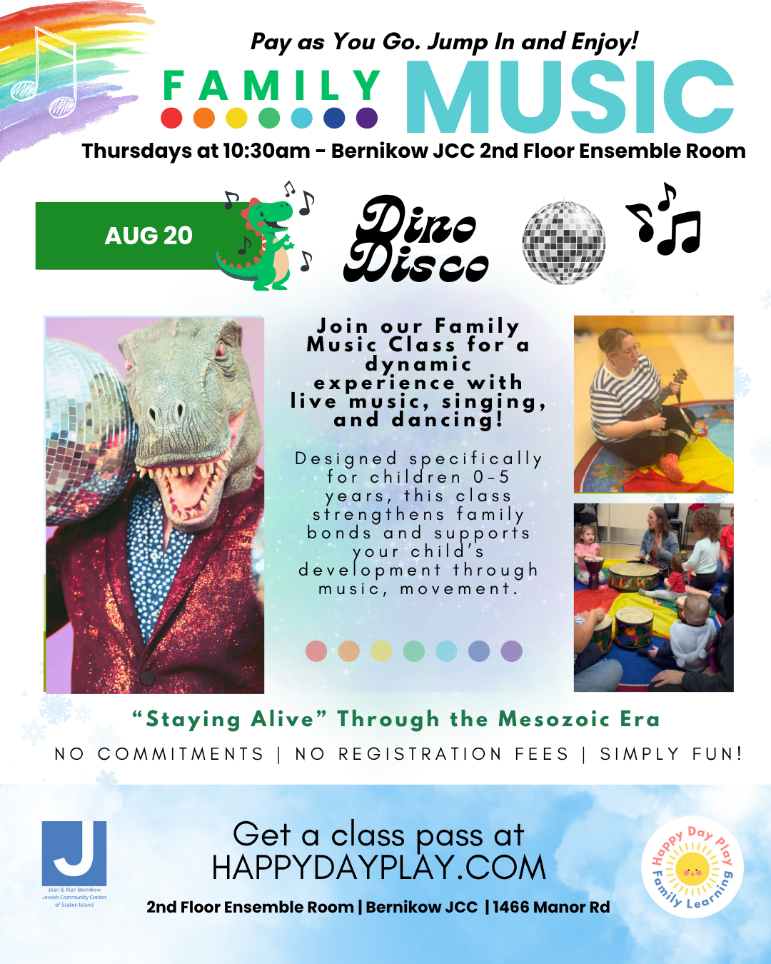 Family Music Class: Dino Disco, Ages 0 to 5