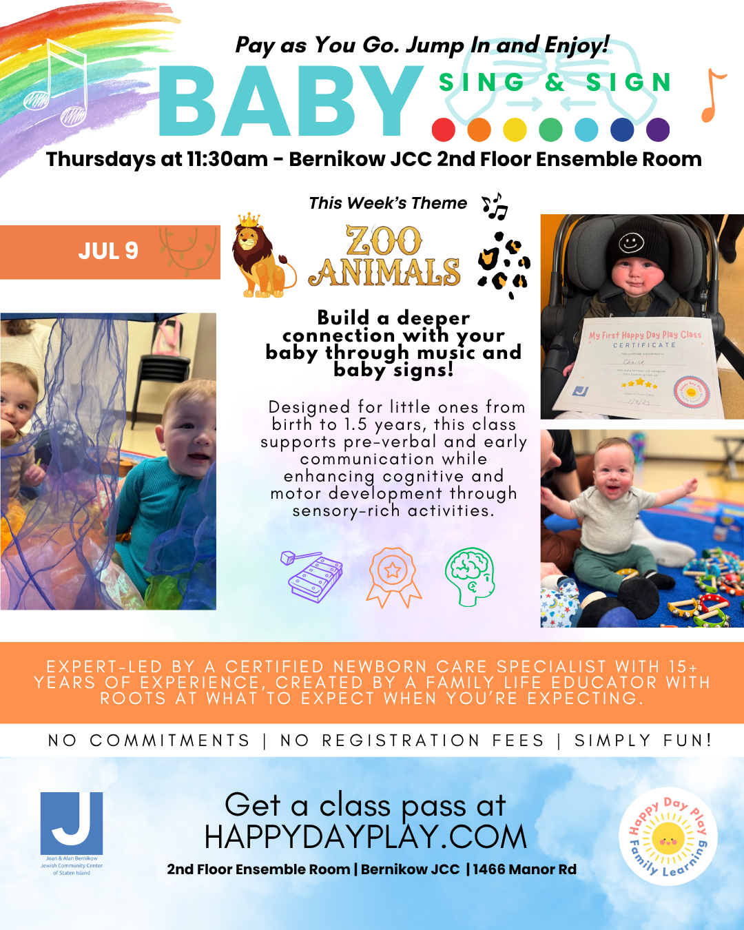 Baby Sing &amp; Sign Class: Zoo Animal Words, Ages Birth to 1.5 Years