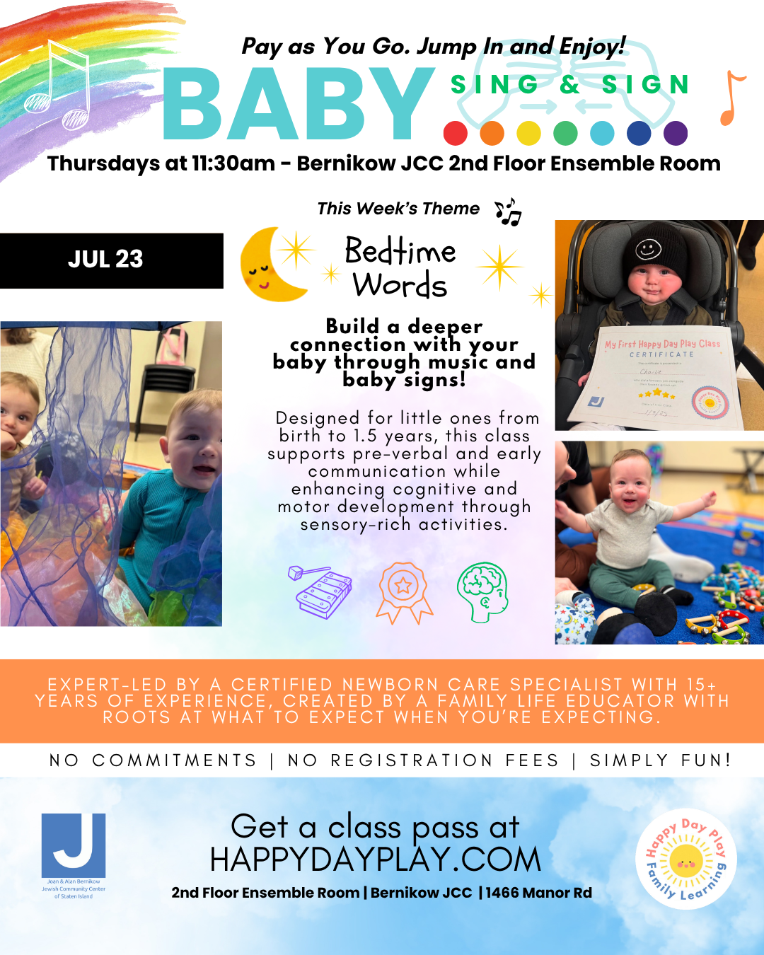 Baby Sing &amp; Sign Class: Bedtime Words, Ages Birth to 1.5 Years