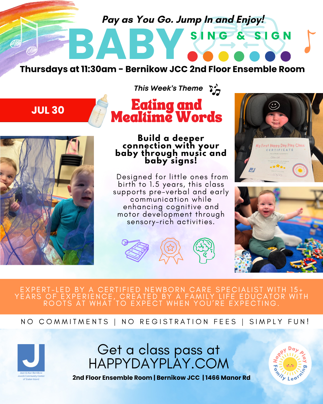 Baby Sing &amp; Sign Class: Eating and Mealtime Words, Ages Birth to 1.5 Years