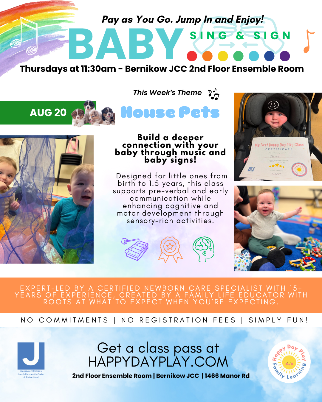 Baby Sing &amp; Sign Class: House Pets, Ages Birth to 1.5 Years