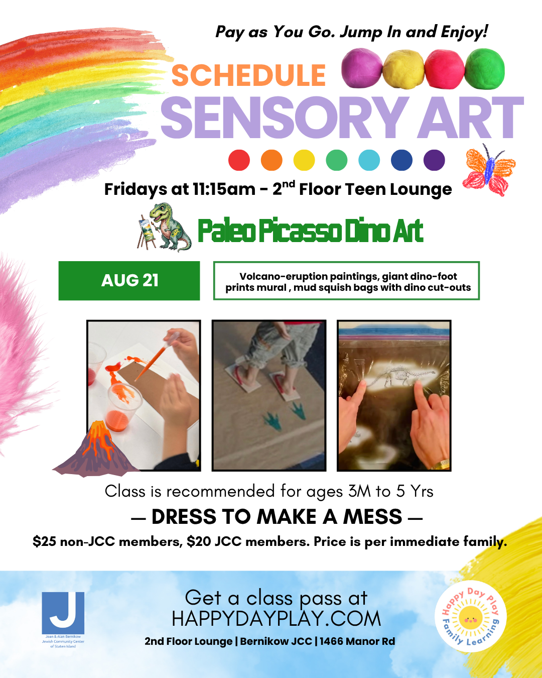 Sensory Art Class: Paleo Picasso Dino Art, Ages 3 Months to 5 Years