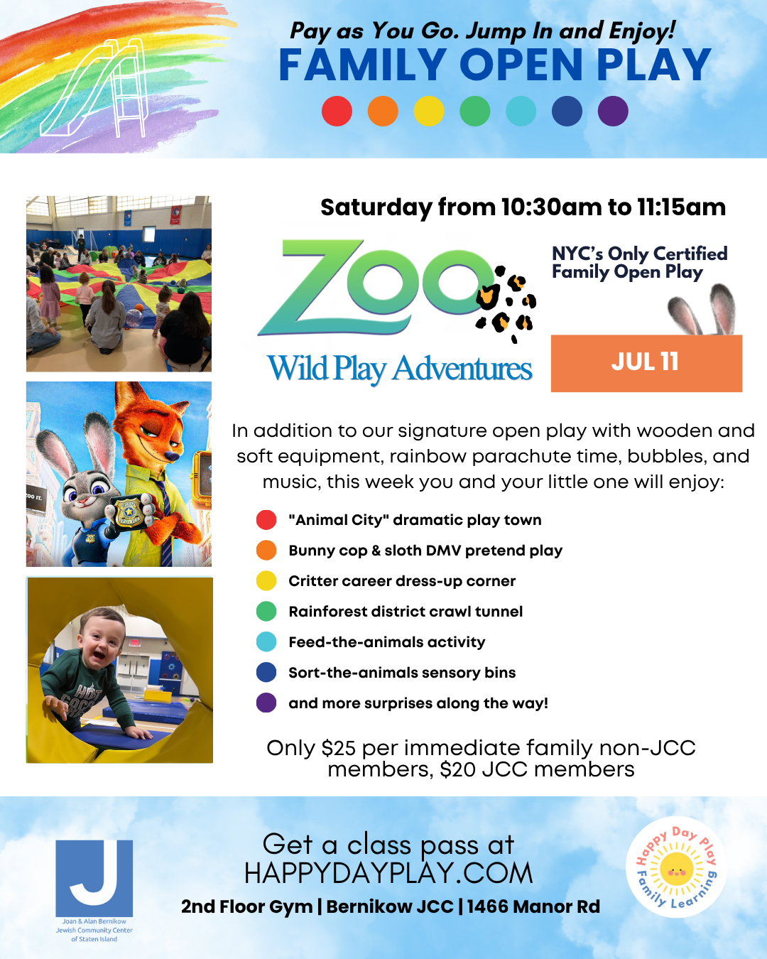 Family Open Play Class: Zoo Wild Play Adventures, Ages 0 to 5, Older Big Helper Siblings Welcome