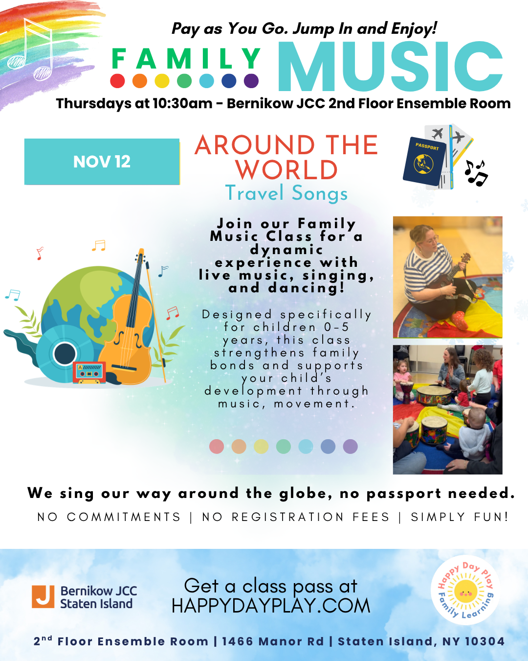 Family Music Class: Around the World Travel Songs, Ages 0 to 5