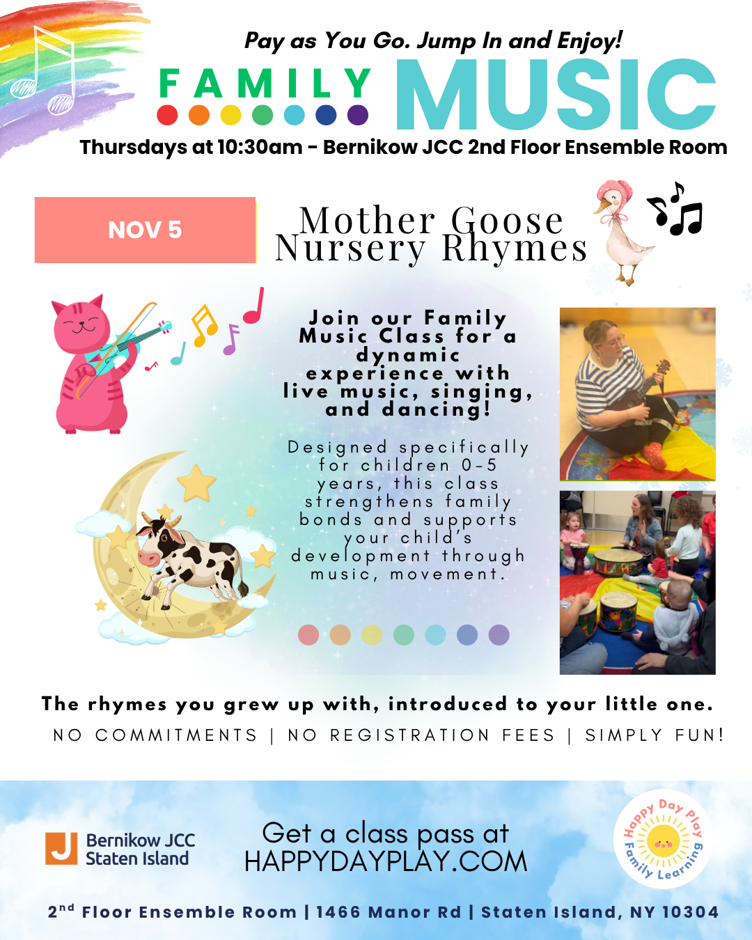 Family Music Class: Mother Goose Nursery Rhymes, Ages 0 to 5