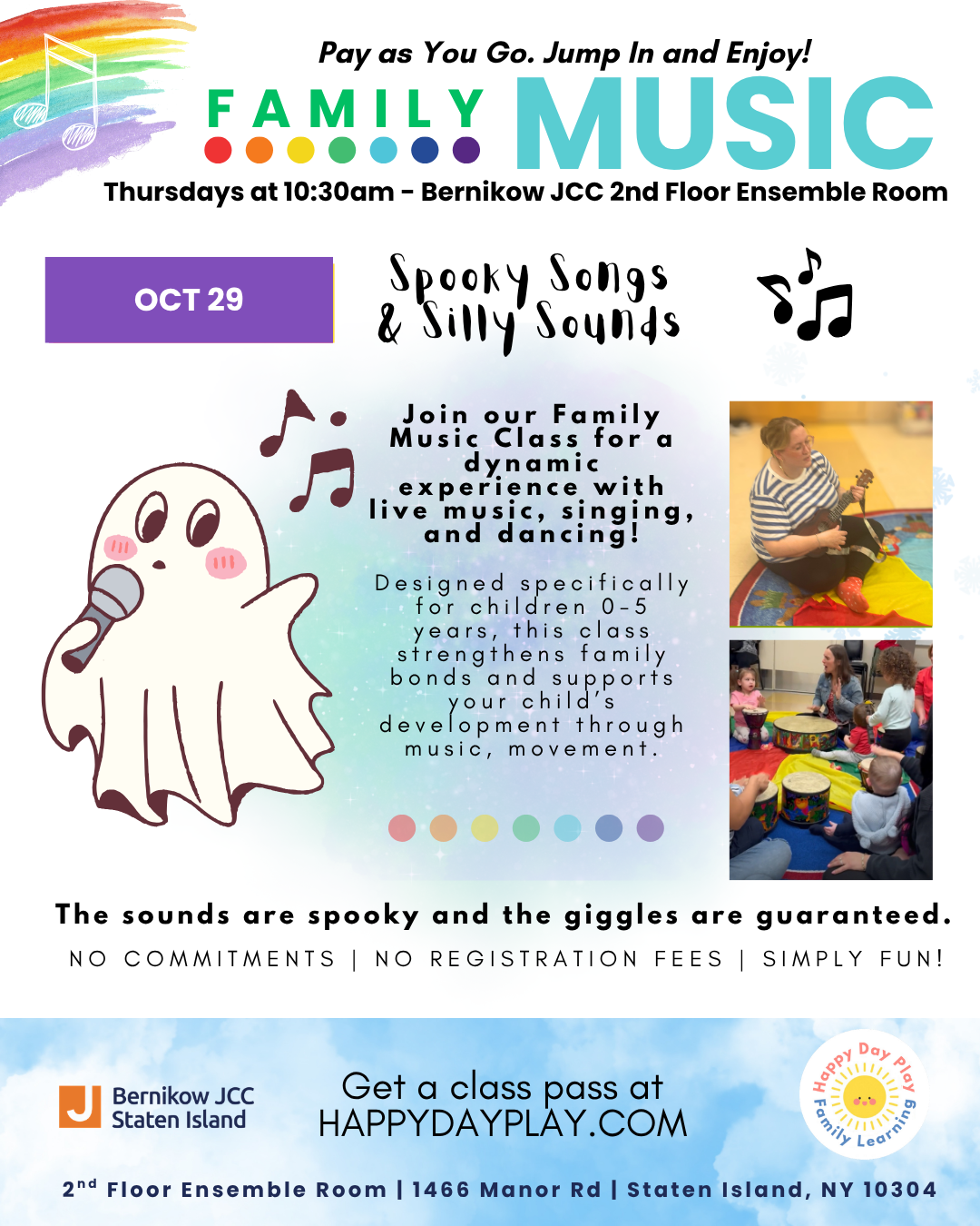 Family Music Class: Spooky Songs &amp; Silly Sounds, Ages 0 to 5