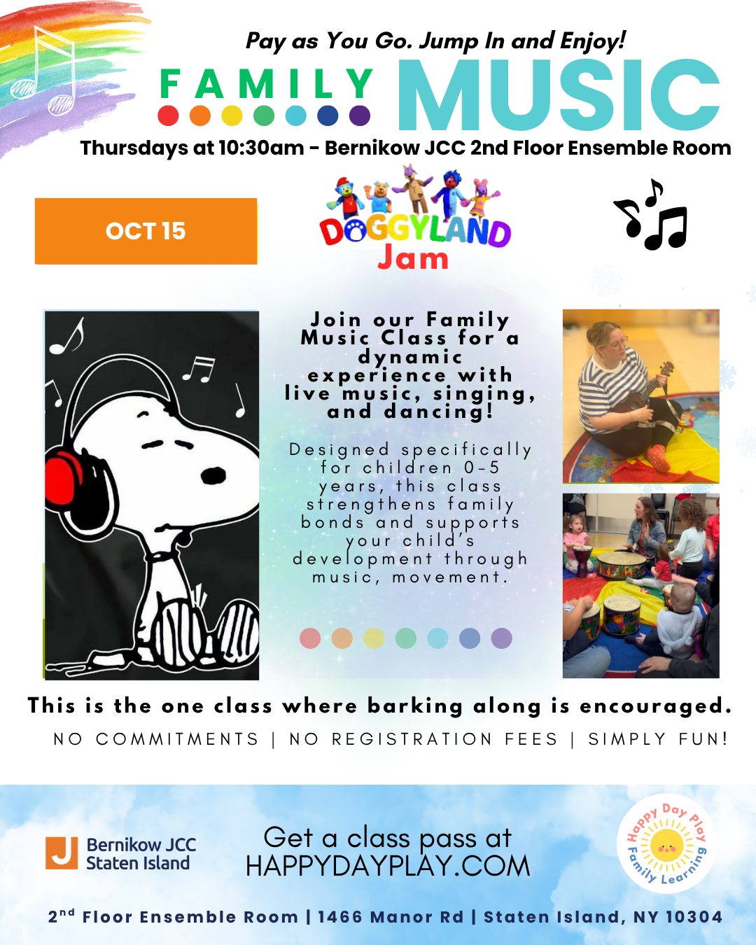 Family Music Class: Doggyland Jam, Ages 0 to 5