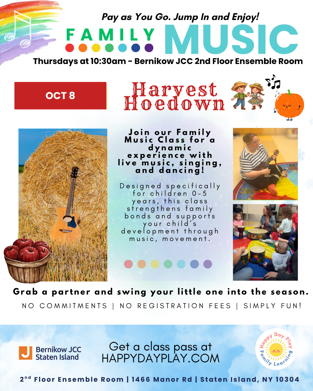 Family Music Class: Harvest Hoedown, Ages 0 to 5