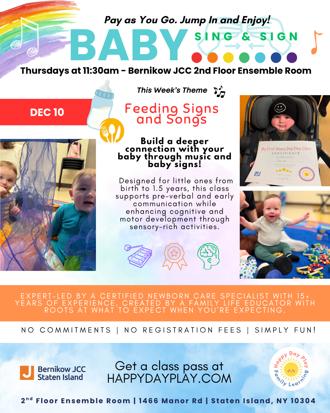 Baby Sing &amp; Sign Class: Feeding Signs and Songs, Ages Birth to 1.5 Years