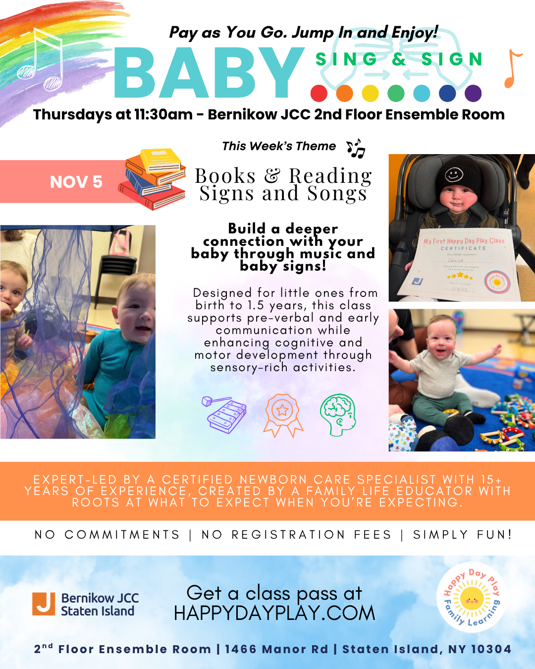 Baby Sing &amp; Sign Class: Books &amp; Reading Signs and Songs, Ages Birth to 1.5 Years
