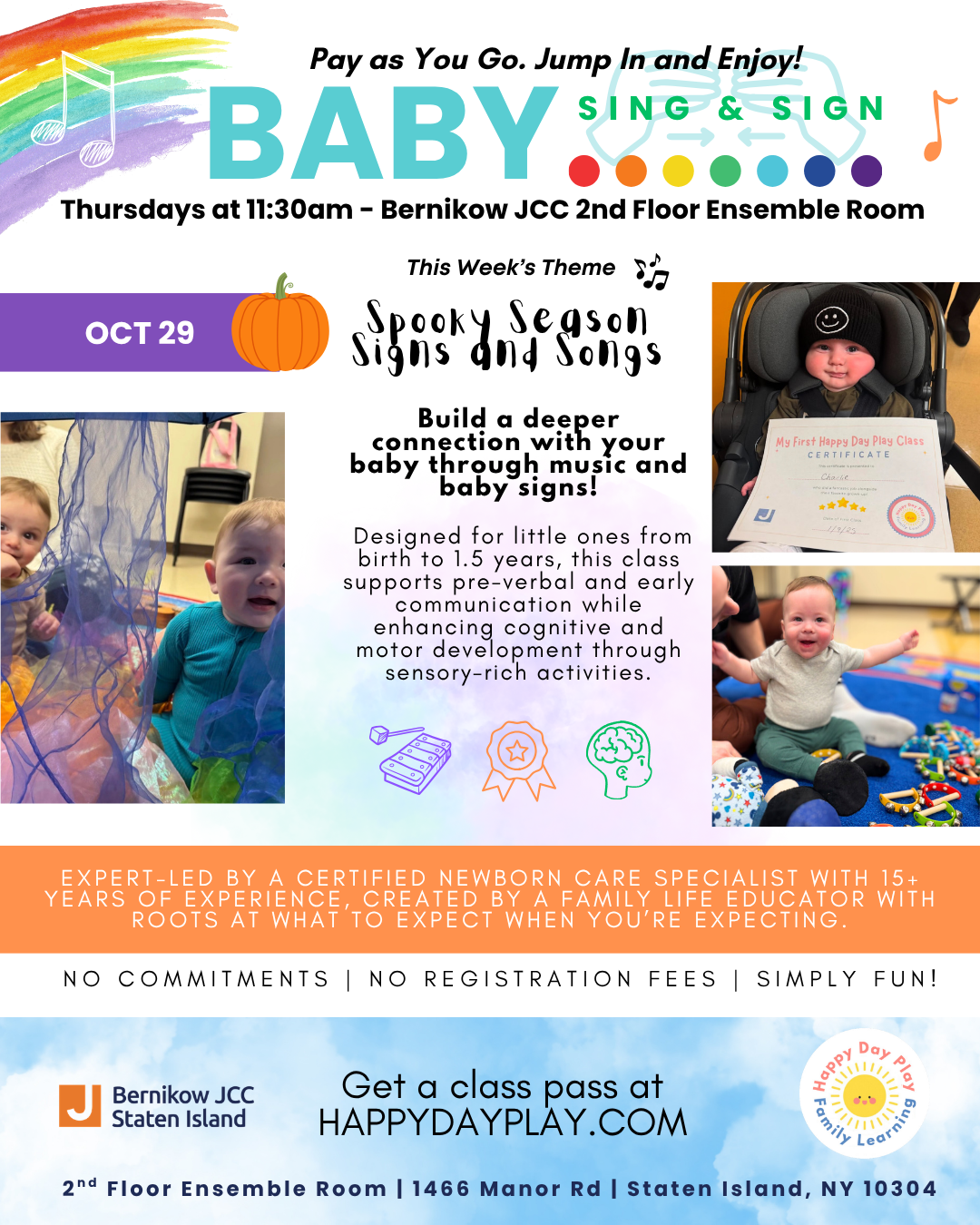Baby Sing &amp; Sign Class: Spooky Seasons Signs and Songs, Ages Birth to 1.5 Years