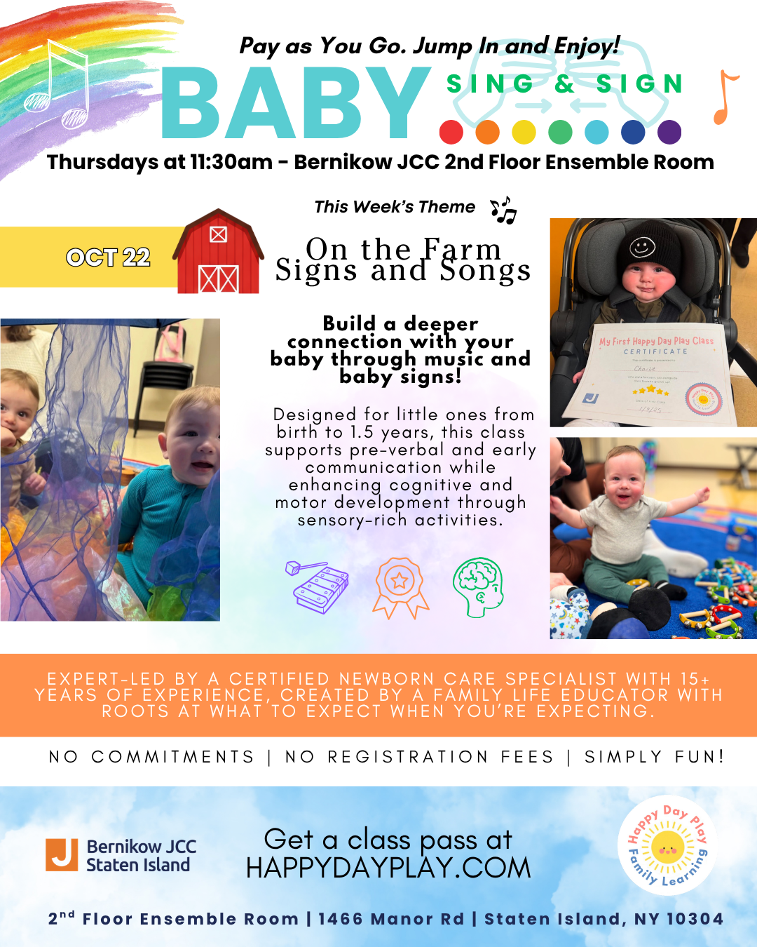 Baby Sing &amp; Sign Class: On the Farm, Ages Birth to 1.5 Years