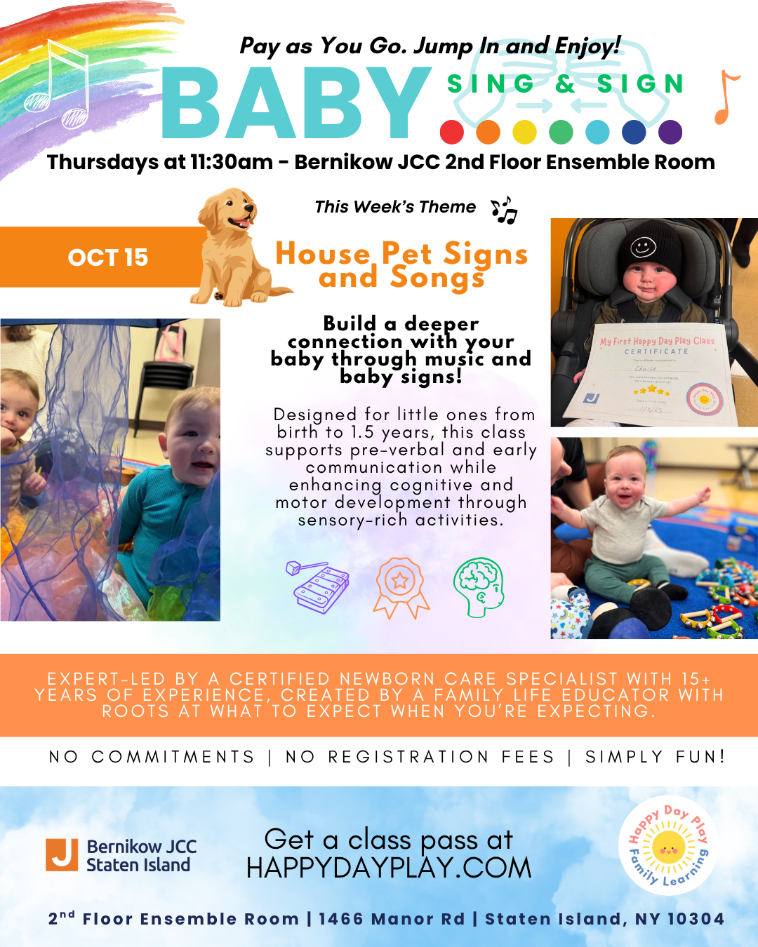 Baby Sing &amp; Sign Class: House Pet Signs and Songs, Ages Birth to 1.5 Years