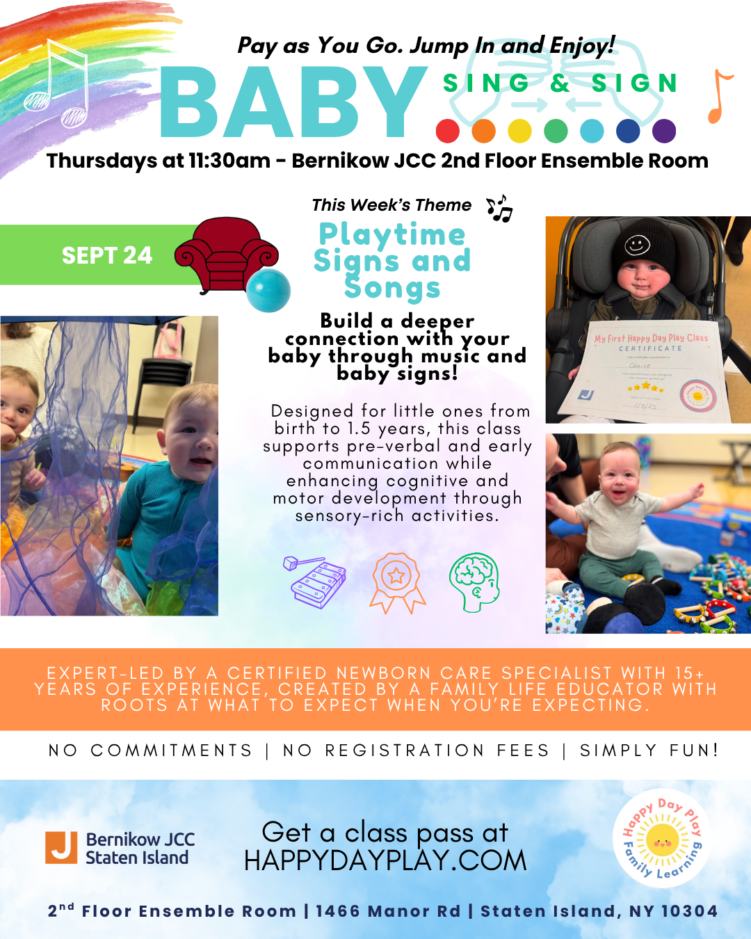 Baby Sing &amp; Sign Class: Playtime Signs and Songs, Ages Birth to 1.5 Years