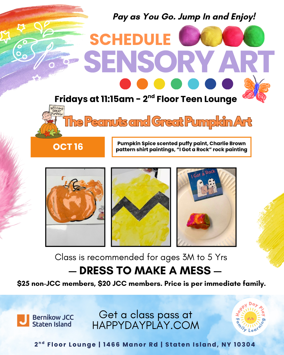 Sensory Art Class: The Peanuts and Great Pumpkin Art, Ages 3 Months to 5 Years