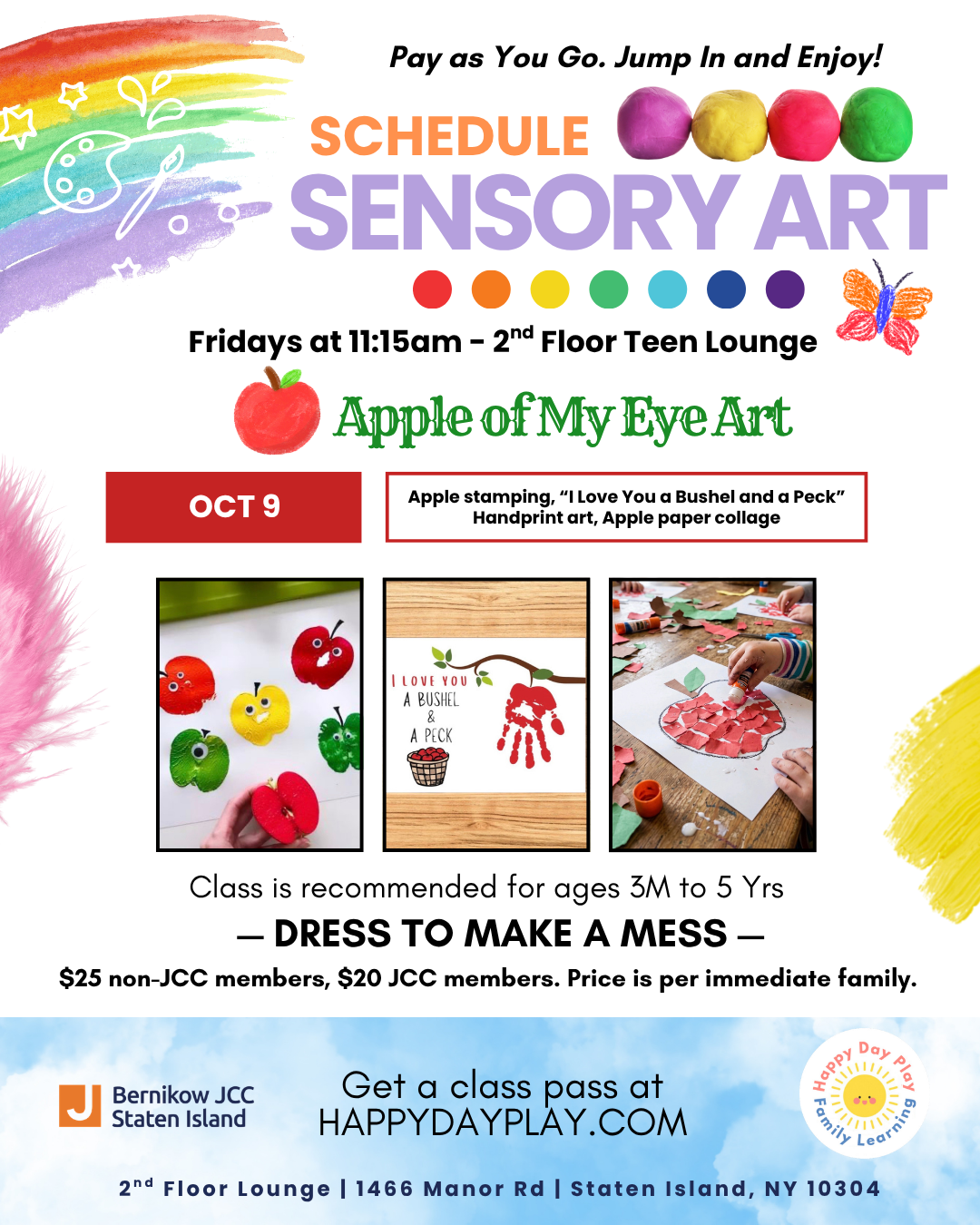 Sensory Art Class: Apple of My Eye Art, Ages 3 Months to 5 Years