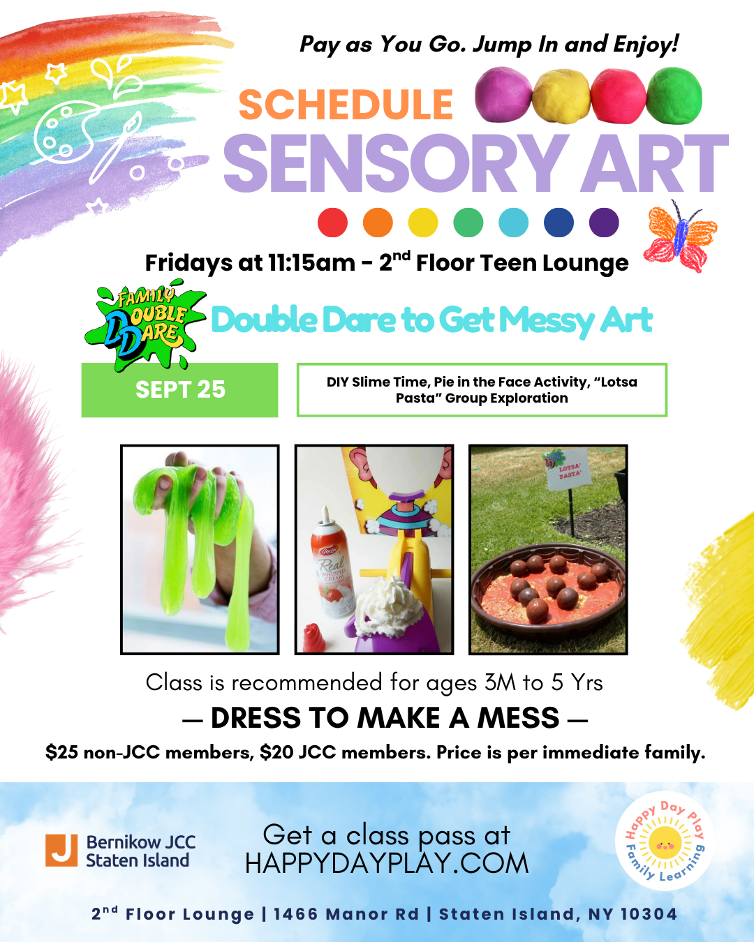 Sensory Art Class: Double Dare to Get Messy Art, Ages 3 Months to 5 Years