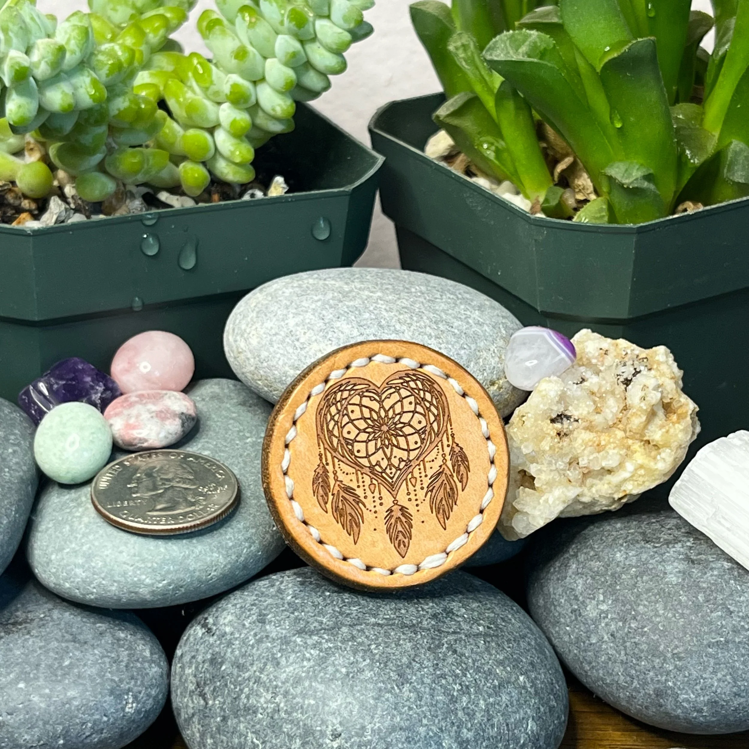 Dreamcatcher Heart - Leather Magnet