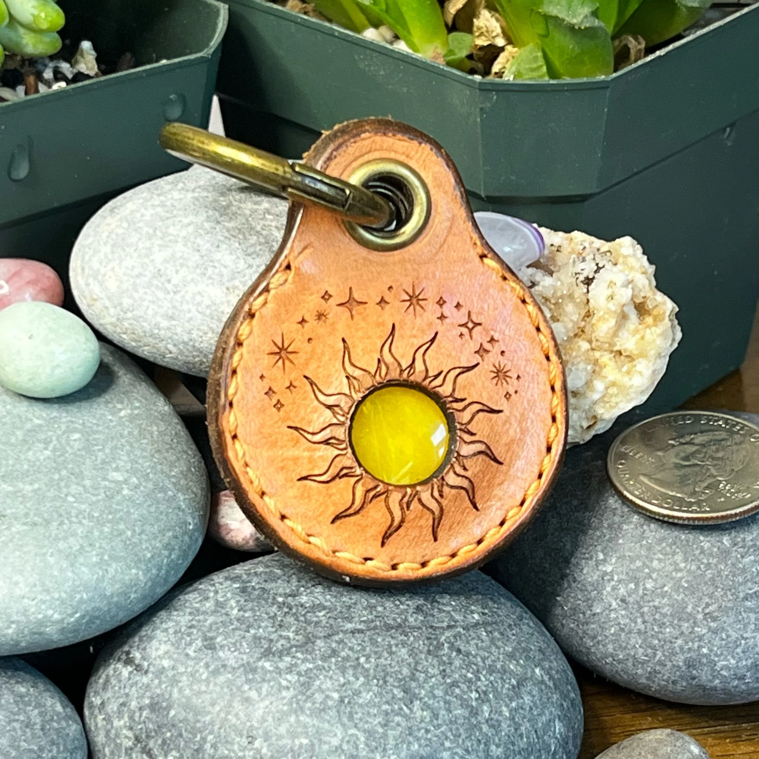 Sun Stars - Crystal Heart Keychain