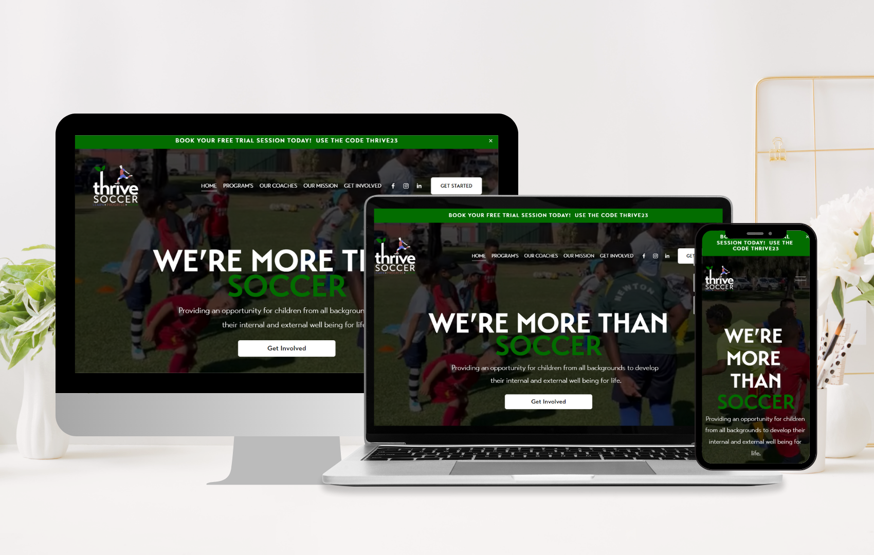 Thrive Soccer Website