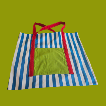 Vibrant Striped Canvas Tote Bag
