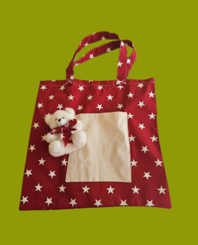 Starry Teddy Tote Bag