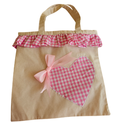 Handmade Heart Accent Tote Bag