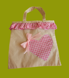 Handmade Heart Accent Tote Bag