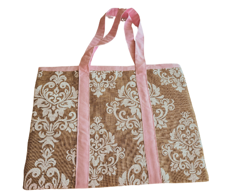 Elegant Floral Jute Tote Bag