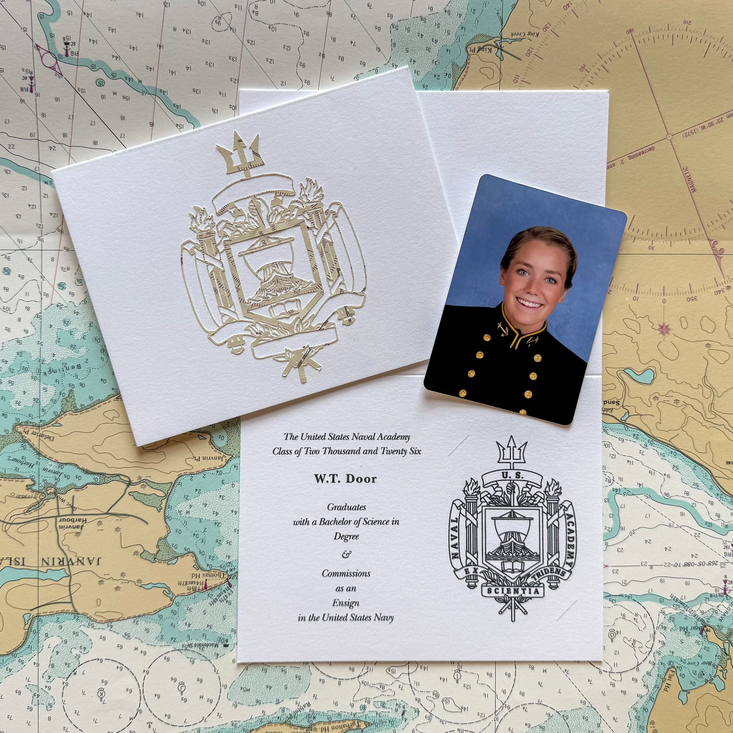 USNA Personalized Graduation Announcement Foldover
