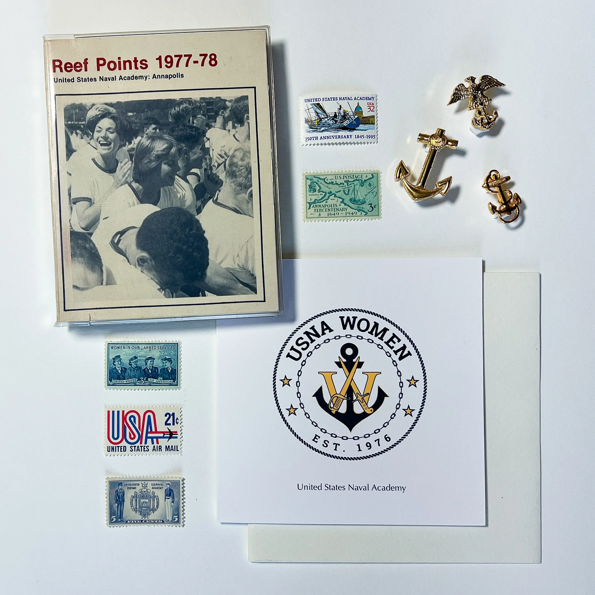 USNA Women's Logo Square Blank Card