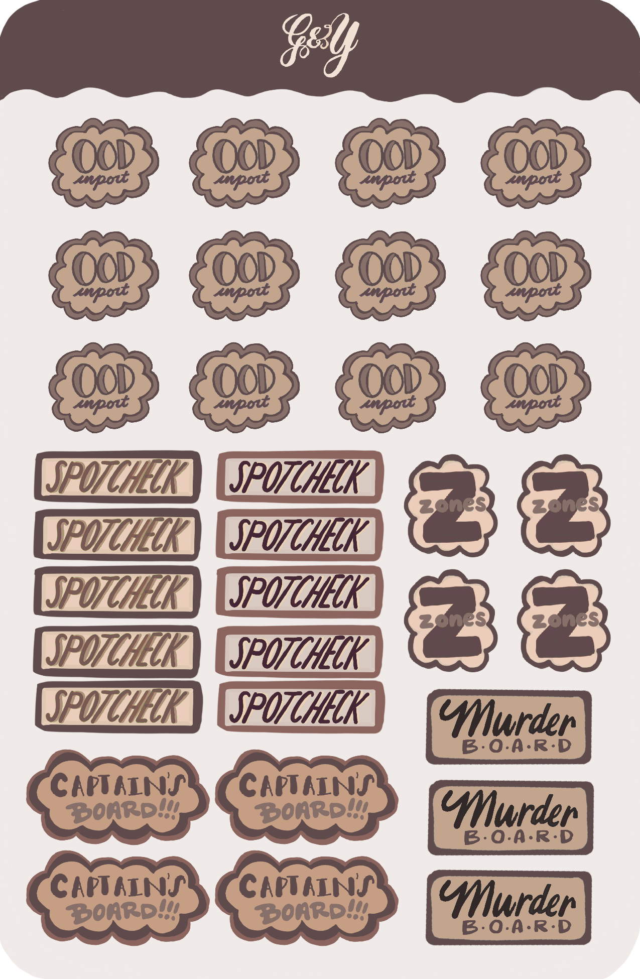 In-port Mocha Sticker SheetP