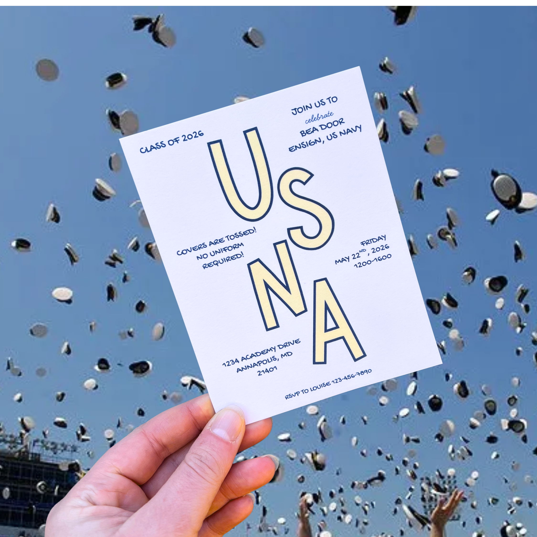 USNA Letters Graduation Invitation